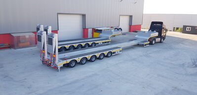 GT LOWBED SEMI TRAILERS which is knows also low loader and can carry heavy loads , excavators , construction machines, transformer, generator , cranes , caravans , army tanks and different kind of big machines. Lowbed Semi Trailers can be produced between 2 axles to 8 axles and loading capacity starting from 20 Tons to 180 Tons , rear or front loading Lowbed Trailers and platform as customer demand with different kind of specification according to demand. Self steering axles, hydraulic auto remote control axles, pool type chassis, Low bed Trailers hydraulic ramp, platform type chassis can be used in different kind of Low bed trailer